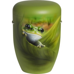 Hand Painted Biodegradable Cremation Ashes Funeral Urn / Casket – Tree Frog
